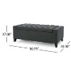 TiramisuBest Grey and Oak Tufted Bench, Grey Fabric Entryway Bench, 50.0"L x 18.0"W x 17.0"H - 4 of 4