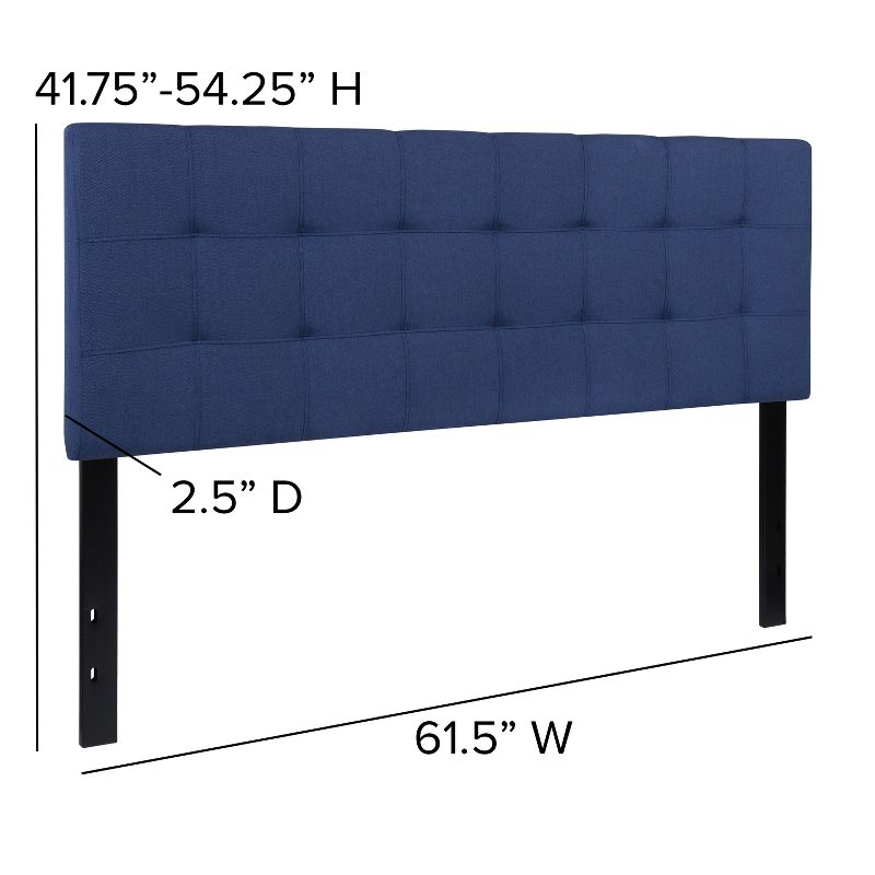 Flash Furniture Bedford Tufted Upholstered Queen Size Headboard in Navy Fabric, 6 of 10