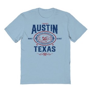 Social Collective Men's Austin  Americana 4Th Of July Short Sleeve Graphic Cotton T-Shirt - Light Blue L - 1 of 4