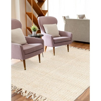 Handwoven Ivory Jute 9' x 12' Reversible Area Rug