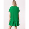 Allegra K Women's Summer Casual V-Neck Lace Short Sleeve Tie Waist Dress - 4 of 4
