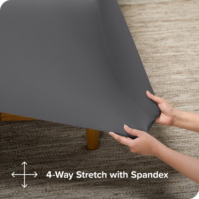 Twin XL Gray Premium Microfiber Stretch Knit Sheet Set