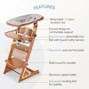 Convertible Wooden High Chair for Babies and Toddlers - Baby Feeding &Toddler Dining Chair with Removable Tray, Cushion and Harness - 2 of 4