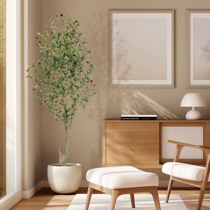 Garvee 5/6/7FT Olive Trees Artificial Indoor, Olive Tree Plants, Faux Olive Tree with Realistic Trunk, Leaves, Fruits for Home Office Decor - 1 of 4