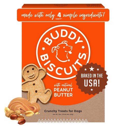 Buddy Biscuits Oven Baked Crunchy Peanut Butter Dog Treats 1lb