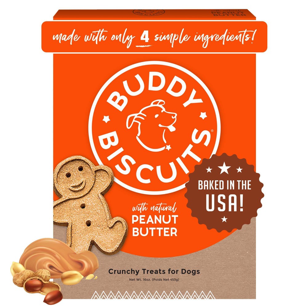 Photos - Dog Food Buddy Biscuits Oven Baked Crunchy Peanut Butter Dog Treats - 1lb