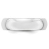 Black Bow Jewelry 2mm to 6mm Platinum Polished Half Round Standard Fit Band - 3 of 4