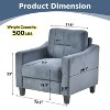VYNXARIA 1-Seat Gray Velvet Sectional Sofa,Stylish & Comfortable for Living Room, Bedroom, Office, Small Spaces - 2 of 4