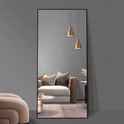 65"X24"Full Length Mirror,Large Mirror For Wall,Standing Mirror Wall Mounted Mirror,Rectangle Mirror With Thin Aluminum Alloy Frame-The Pop Home