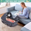 5 in 1 Portable Pack and Play Bedside Sleeper, Nursery Center with Bassinet, Diaper Changer, Playard, Hanging Toy - 4 of 4