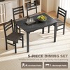 5-Piece Small Kitchen Table Set for 4, Farmhouse Dining Table Set with Upholstered Chairs and Rubber Wood Legs - 4 of 4