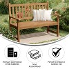 Flash Furniture Adele Commercial Grade Indoor/Outdoor Patio Acacia Wood Bench, 2-Person Slatted Seat Loveseat for Park, Garden, Yard, Porch - 3 of 4