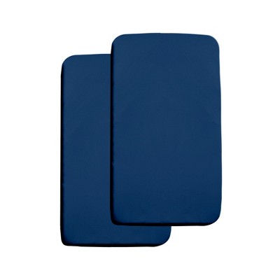 BreathableBaby All-in-One Fitted Sheet & Waterproof Cover, For 36" x 18" Cradle Mattress (2-Pack), Navy
