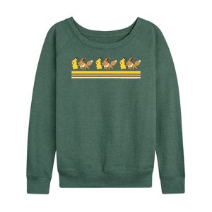 Women's - Pokémon - Pikachu Eevee Retro Lightweight French Terry Slouchy - 1 of 4