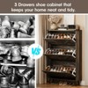Narrow Slim Freestanding Rack Cabinet, Shoe Organizer Cabinet for Entryway - 4 of 4