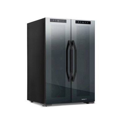 LUMA Comfort Shadow Series Wine and Beverage Cooler 12 Bottles & 39 Cans Dual Zone Wine Refrigerator, Freestanding Combination Fridge