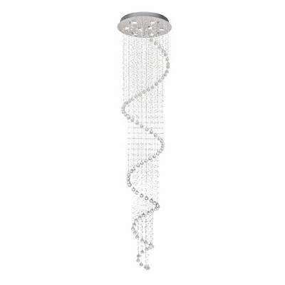 CWI Lighting Spiral 8 Light Flush Mount With Chrome Finish