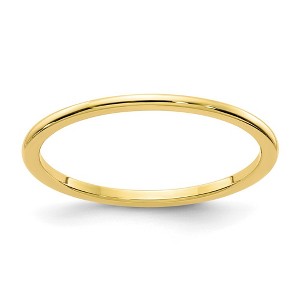 Black Bow Jewelry 1.2mm 10k Yellow Gold Polished Half Round Stackable Band - 1 of 4