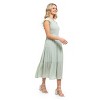 August Sky Women's Smocked Ruffle Sleeve Tiered Midi Dress - 3 of 4