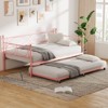 Twin Size Daybed, Metal Daybed Frame with Trundle, Heavy Duty Metal Slats, Mattress Foundation Platform Sofa Bed - 3 of 4