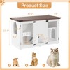 BDELITE Large Cat Litter Box Enclosure with Stairs, Cat Scratching Post and Smart Doors for Living Room-47.2*22*27.7 Inch, White - 3 of 4