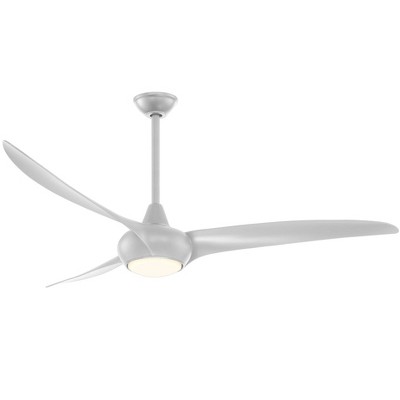 65" Minka Aire Modern 3 Blade Indoor Ceiling Fan with LED Light Remote Control Silver for Living Room Kitchen Bedroom Family Home