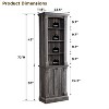 SinCiDo 72" Tall Farmhouse Storage Bookcase, 4-Tier Open Adjustable Shelves & 2 Doors, Wooden Bookshelf Organizer for Home Office - 2 of 4