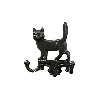 Slickblue Animal Wall Hooks, Cast Iron Dog or Cat Design, Vintage Rustic Farmhouse Style, 2 Options
