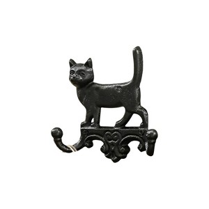 Slickblue Animal Wall Hooks, Cast Iron Dog or Cat Design, Vintage Rustic Farmhouse Style, 2 Options - 1 of 4