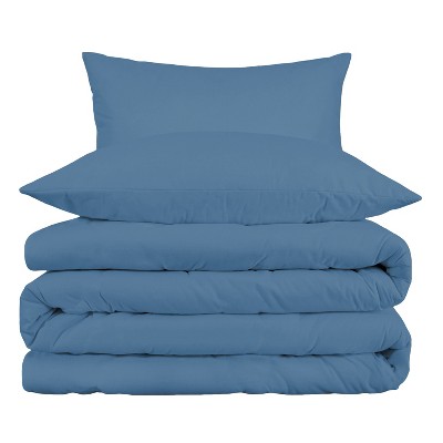 Premium Cotton 1000 Thread Count Solid 3 Piece Duvet Cover Set with Pillow Shams by Blue Nile Mills