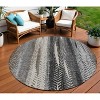 Brown Gray And Ivory Botanical Leaves Washable Indoor Outdoor Area Rug - 2 of 4