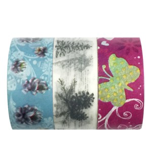 Wrapables Butterfly Dreams Washi Masking Tape (Set of 3), 10M L x 20mm W - 1 of 2
