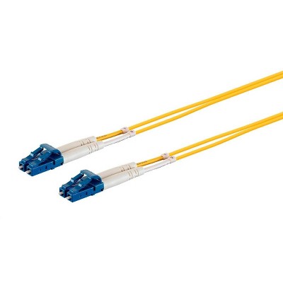 Monoprice Fiber Optic Cable - 2 Meter - Yellow | LC/UPC-LC/UPC, G657A1, Single Mode, Duplex, 2mm, PVC