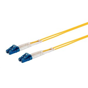 Monoprice Fiber Optic Cable - 1 Meter - Yellow | LC/UPC-LC/UPC, G657A1, Single Mode, Duplex, 2mm, PVC - 1 of 4