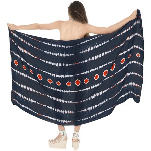 LA LEELA Women's Summer Beach Wrap Bikini Wraps Sarong Cover up Skirt Swimsuit Swimwear Cover Ups for Womens One Size Black, Tie Dye Design - 1 of 4