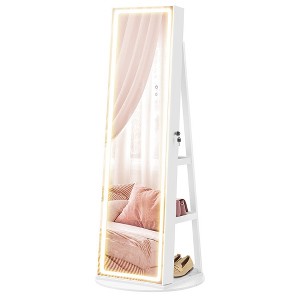 Jewelry Cabinet Standing Spinning Jewelry Armoire Organizer Box - 1 of 4
