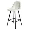 Kumasinova Faux Leather Counter Height Bar Stools Set of 2, Steel Frame Counter Stools with Footrest & Adjustable Foot Pads, Armless Barstool Chairs - 4 of 4