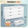 6-Drawer Dresser, Large Storage Cabinet for Bedroom, Living Room, Entryway, Retro Wood Chest of Drawers with Metal Handles & Anti-Tip Design, 54-Inch - 3 of 4