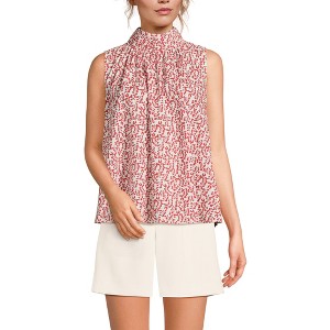 Lands' End Women's Cotton Voile Sleeveless Mock Neck Blouse - 1 of 3