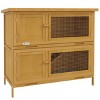 Wooden Rabbit Hutch for Outdoor and Indoor Use with Ramp Removable Tray,2 Tier Bunny Cage Small Animal Habitat - LAOTIES - 3 of 4