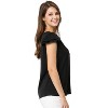 INSPIRE CHIC Women's Work Business Casual Plain Cap Sleeve Blouse - 4 of 4