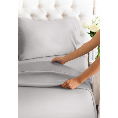Light Grey Twin Deep Pocket Cotton Sheet Set