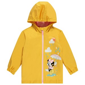 Disney Minnie Mouse Girls Zip Up Waterproof Rain Jacket Toddler Sizes (2T - 7-8) - 1 of 4