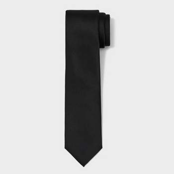 Men's Solid Satin Neck Tie - Goodfellow & Co™ Black One Size