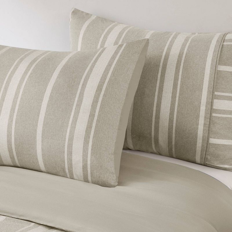 Beautyrest Kent Striped Herringbone Oversized Comforter Set, 3 of 7