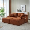 Set of 2 Corduroy Chaise Lounge Chairs, Oversized Sleeper Sofa with Cupholder, Modern Loveseat for Bedroom or Living Room – The Pop Home - 2 of 4