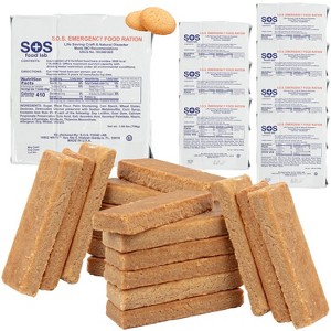 SOS Food Lab Emergency Food Bar - 3600 Calorie Ration (8 Pack Shortbread Cookie) - 3 Day/72 Hour Ready to Eat Supply for Camping - 5 Year Shelf Life! - 1 of 4