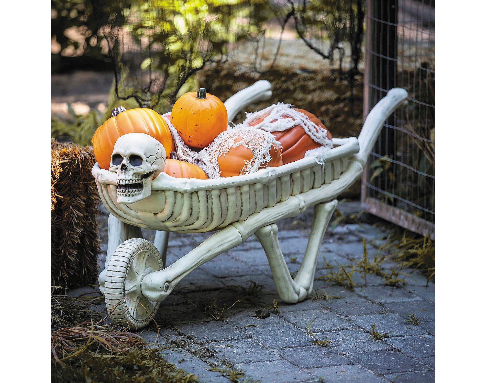 Morris Costumes 48 3/4" Skeleton Wheelbarrow Halloween Decoration