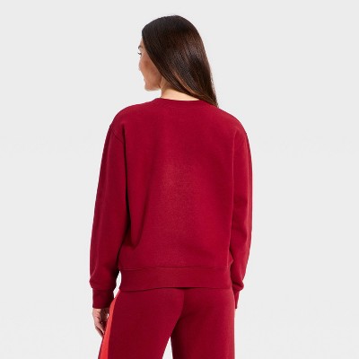 Women's Holiday Knit Graphic Pullover Sweatshirt - Universal Thread' Maroon - image 2