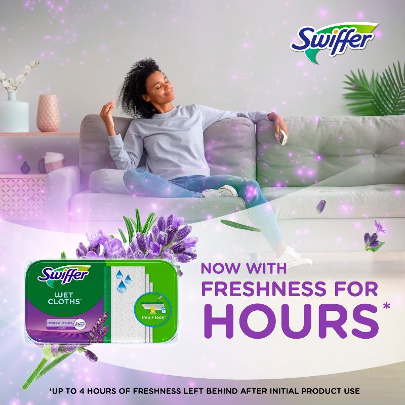Swiffer Sweeper Wet Mopping Cloths with Febreze Freshness - Lavender Vanilla &#38; Comfort - 24ct, 5 of 17